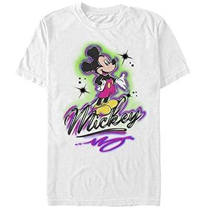 Disney Unisex Airbrush Mickey Organic T-shirt met korte mouwen, wit, XL, Weiss