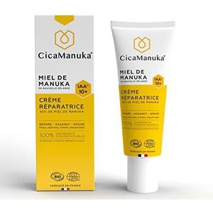 CICAMANUKA - Manuka Honing Repair Cream IAA10+ - Bevordert de reparatie van beschadigde en droge huid - Biologisch gecertificeerd - 40ml