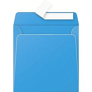 Clairefontaine 55553C – karton met 200 enveloppen, vierkant, 16,5 x 16,5 cm, 120 g/m², turquoise, uitnodiging van evenementen en pasvorm, premium papier, glad