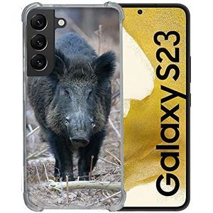 Cokitec Coque Renforcée en Verre Trempé pour Samsung Galaxy S23 Chasse Sanglier Pin