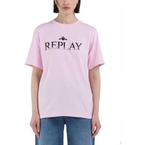 Replay W3698p T-shirt voor dames, 066 Bubble Pink