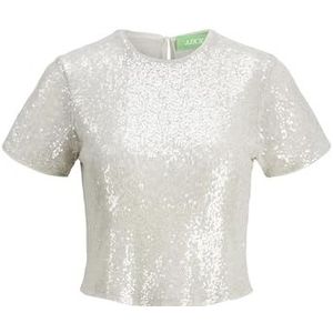 Jack & Jones JXMIA SS Haut à paillettes WVN, Argent (Silver), S