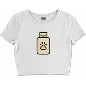 Bona Basics, Basic T-shirt met digitale print voor dames, 100% katoen, wit, casual, maat: M, wit, M, Wit