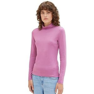 TOM TAILOR 1038157 T-shirt met lange mouwen voor dames, 33830 - Mauvy Plum