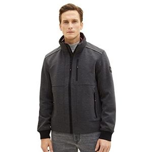 TOM TAILOR casual blousonjack voor heren met afneembare kap in de kraag, 11086 - Donkergrijze mix
