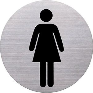 Helit Pictogram stickers voor dames H6271000 - diameter 115 mm, met plakstrip, roestvrij staal