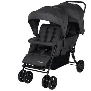 Bebeconfort Teamy Dubbele kinderwagen voor kinderen van nauwe leeftijden, compacte dubbele kinderwagen, vanaf de geboorte tot 4 jaar, tot 22 kg, mineraal grafiet