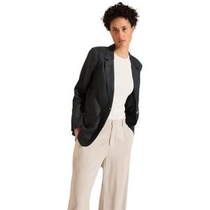 STREET ONE Blazer en lin pour femme, noir, 36, Noir, 38