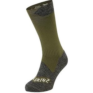 SEALSKINZ Raynham Raynham waterdichte halflange sokken voor alle seizoenen, waterdicht, voor alle seizoenen, uniseks, 1 stuk, olijf/grijs gemêleerd