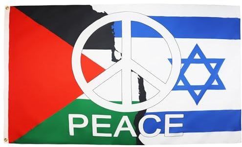 AZ FLAG - Palestijnse Israëlische vredesvlag - 0,9 x 1,5 m - Israëlische Palestijnse banner van 100D polyester met twee metalen ogen - lichtbestendig - kleuren