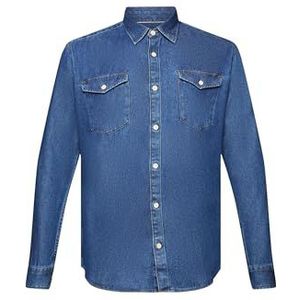 ESPRIT Heren hemd, 902 / medium wasblauw, S, 902 / middenverwassen blauw