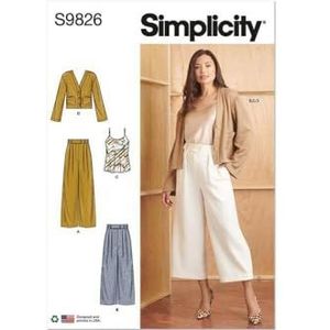 SIMPLICITY SS9826P5 Damesbroek in twee lengtes, hemdje en cardigan P5 (40-42-44-46-48)