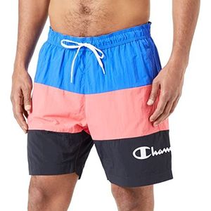 Champion Legacy Beach shorts AC Color Block heren badpak, kobaltblauw/cyclamen/zwart), M, (kobaltblauw/cyclamenroze/zwart)