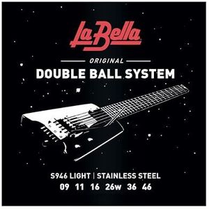La Bella™ Strings"" S946 Double Ball Elektrische gitaarsnaren snaren roestvrij staal Light 009-046 Double Ball System