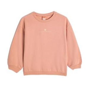 Koton Sweat-shirt à manches longues et col rond pour bébé fille, détails imprimés, intérieur en coton brossé, Rose (284), 12-18 Monate