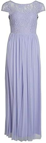 Vila Viulricana S/S lange damesjurk met V-hals / Bm/Dc, Kentucky Blue, 44, Kentucky blauw