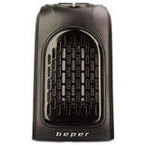 Beper - Mini-radiator voor kleine omgevingen, met ventilator voor luchtcirculatie, keramische elementen, 2 snelheden, temperatuur 15-32 °C, 350 W – zwart