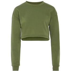 Mymo Athlsr Pull pour femme 100% polyester col rond manches longues Militaire Taille XS, Militaire., XS