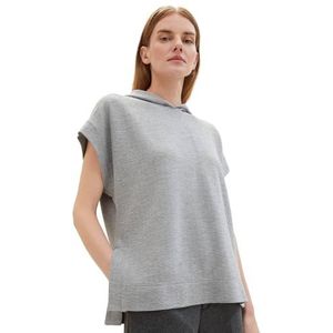 TOM TAILOR Sweat-shirt pour femme, 21373 - Medium Silver Grey Melange, M