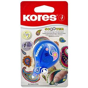 Kores - Scooter: Paisley correctietape, voor studenten en volwassenen, een droge correctierol die niet losraakt, met ergonomische vorm wielgeleiding, school 8 m x 4,2 mm