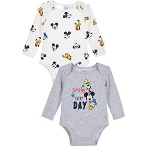 SUN CITY Licence Disney Body T-shirt voor baby's, jongens, wit/grijs, 24 maanden, Wit/Grijs