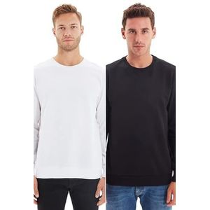 TRENDYOL Sweatshirt voor heren, kaki, standaard, zwart, maat XL, zwart.