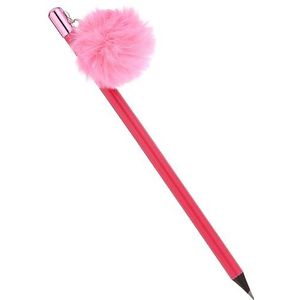 Tinc Grote pompon potlood voor jongens en meisjes, schattige en pluizige pomponstift, roze