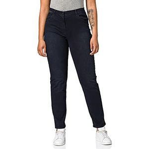 RAPHAELA by BRAX Comfort Plus Fit dames jeans broek in stijl corry slash stretch met hoge taille, donkerblauw met effect