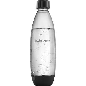 SodaStream Fuse 1 l herbruikbare waterfles voor bruiswateren, multifunctioneel, uv-bestendig, vaatwasmachinebestendig, BPA-vrij, zwart
