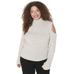 TRENDYOL Dames Sweatshirt Stone, 4XL, Steen