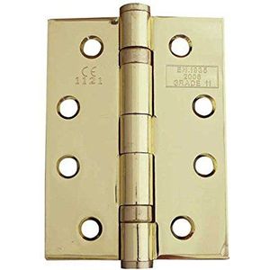 Kogellager-deurscharnieren van gepolijst messing - 1 paar (2 scharnieren) - 10,2 cm 102 mm CE11