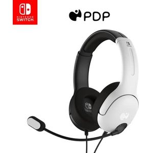 PDP Gaming Lvl40 Stereo Casque avec Mic pour Nintendo Switch - Pc, Ipad, Mac, laptop Compatible - Noise Cancelling Microphone, Lightweight, Soft Compourt On Ear Headphones, 3.5 Mm Jack - Noir-Blanc