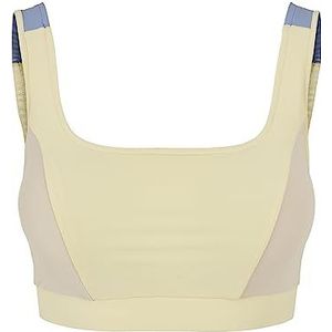 Urban Classics Vrouwen BH Color Block Bra, softyellow/softseagrass/vablue