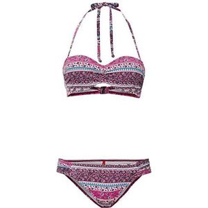 s.Oliver RED LABEL Beachwear LM Dream Dames Bikini Set (2 stuks) Roze Bedrukt, 36D, Roze bedrukt