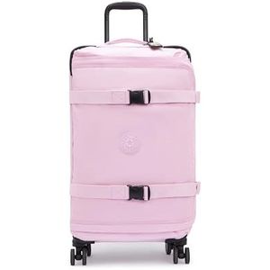 Kipling Spontane M, medium 4-wielige 360° koffer met elastische banden, TSA-slot, Bloeiende roze