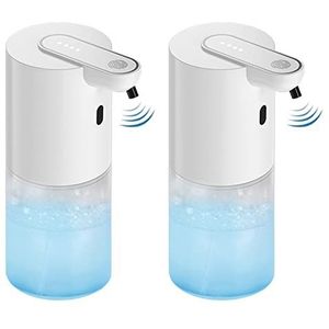Set van 2 automatische zeepdispensers - 400 ml - Wandmontage - Elektrische No Touch sensor - Voor keuken, kantoor, school, hotel, eenheidsmaat