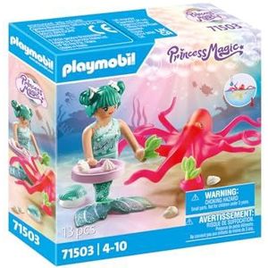 PLAYMOBIL Princess Magic 71503 Zeemeermin met grappige kleurveranderende octopus in warm water, met veel accessoires, gedetailleerd speelgoed voor kinderen vanaf 4 jaar