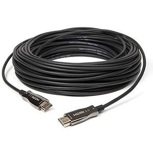 Emelec VíasCom EQ 115070 HDMI-kabel AOC 2.0 - 70,0 m 4K UHD High Speed + Ethernet glasvezel zwart