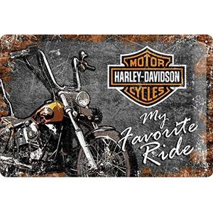 Nostalgic-Art Vintage Harley-Davidson Favourite Ride bord - cadeau-idee voor motorfans, metaal, retro design, 20 x 30 cm