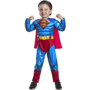 Rubies Superman Black Line Preschool babykostuum met gespierde borst, lenticulaire details en officiële DC Comics cape voor carnaval, verjaardag, feest, Kerstmis