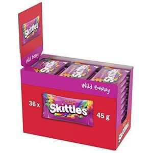 SKITTLES Wild Berry - Snoepjes met smaak bosvruchten – groot formaat met 36 zakjes van 45 g – 1,620 kg