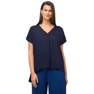 Ulla Popken Tuniek met plooien, tuniekshirt voor dames, Donkerblauw