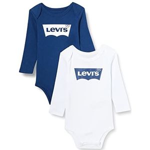 Levi's Kids LHN LS 2PK Batwing Bodysuit, Estate, Blauw, 0-6 Maanden