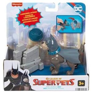Krypto Super HGL11 Ace Disc Launcher, figuur van de hond van Batman met speciale functie en accessoires, speelgoed voor kinderen, vanaf 3 jaar