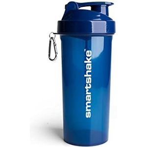 Smartshake Lite Protein Shaker Shaker Shaker-fles, 1000 ml, waterdichte sportfles voor eiwitdranken, transparante BPA-vrije polypropyleen waterfles voor dames en heren, marineblauw