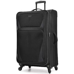 U.S. Traveler Aviron Bay Uittrekbare zachte koffer met zwenkwielen, zwart., Aviron Bay Zachte uitbreidbare koffer met zwenkwielen