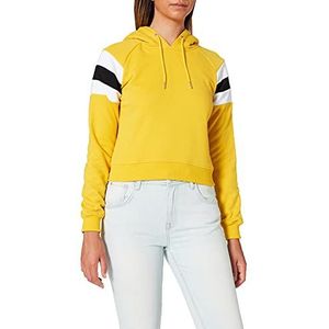 Urban Classics Dames sleeve stripe hoodie sweatshirt met capuchon dames, meerkleurig (honing / wit / zwart 01560)