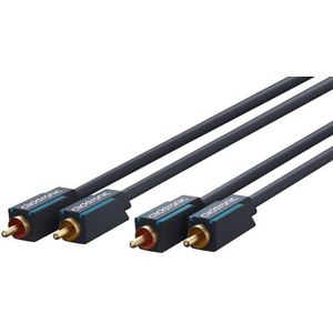 Clicktronic Stereo Tulp Kabel - Verguld - 2 meter - Zwart