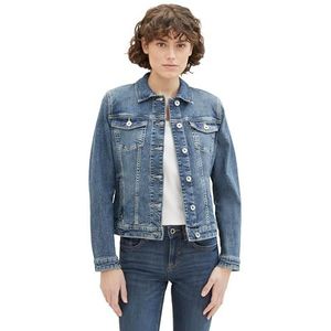 TOM TAILOR 1041047 Jeansjack voor dames, 10120 - Gebruikt donker steenblauw denim