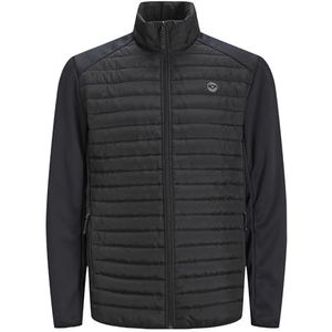 JACK & JONES Jjemulti Noos gewatteerde herenjas, zwart. Details: set-in mouwen